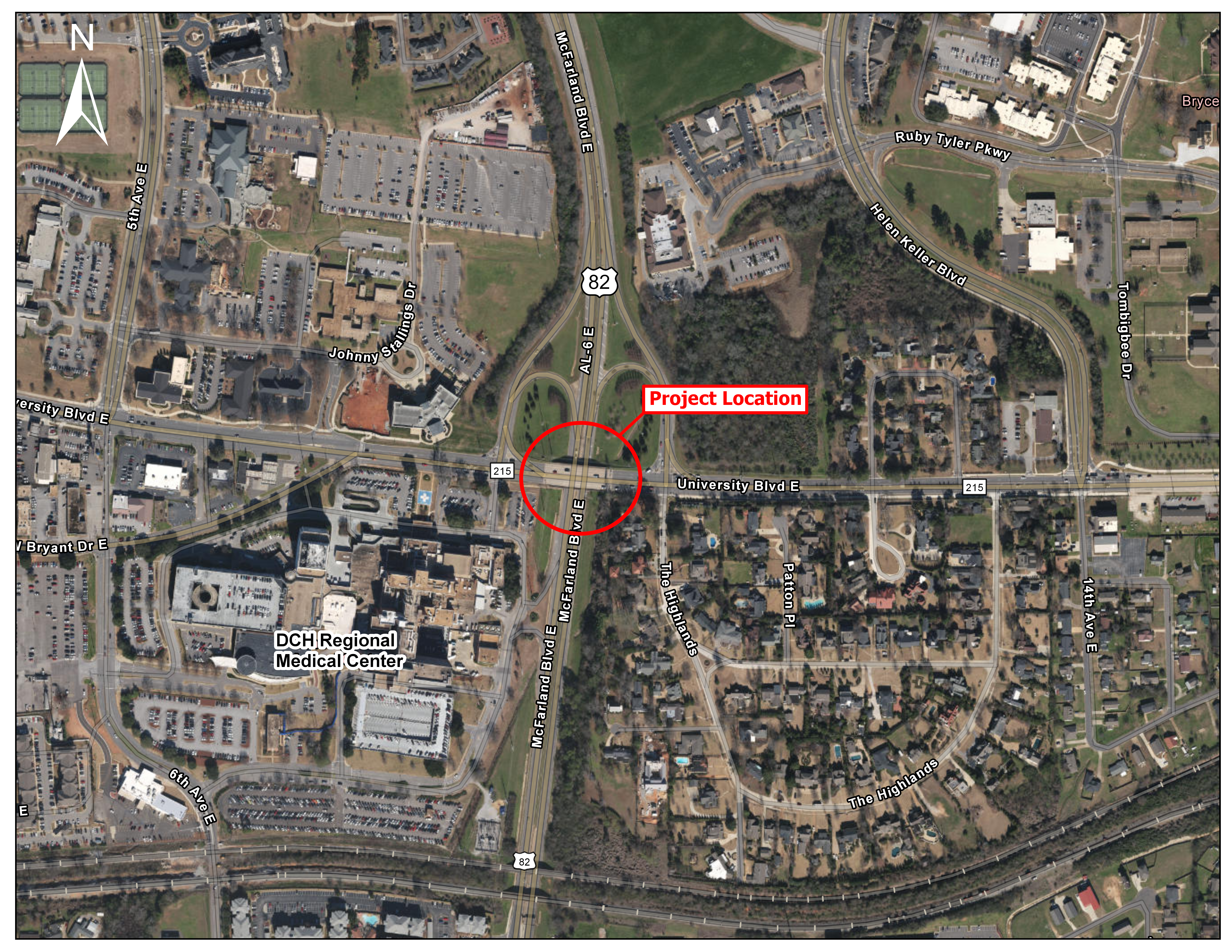 University Blvd Bridge Location Map