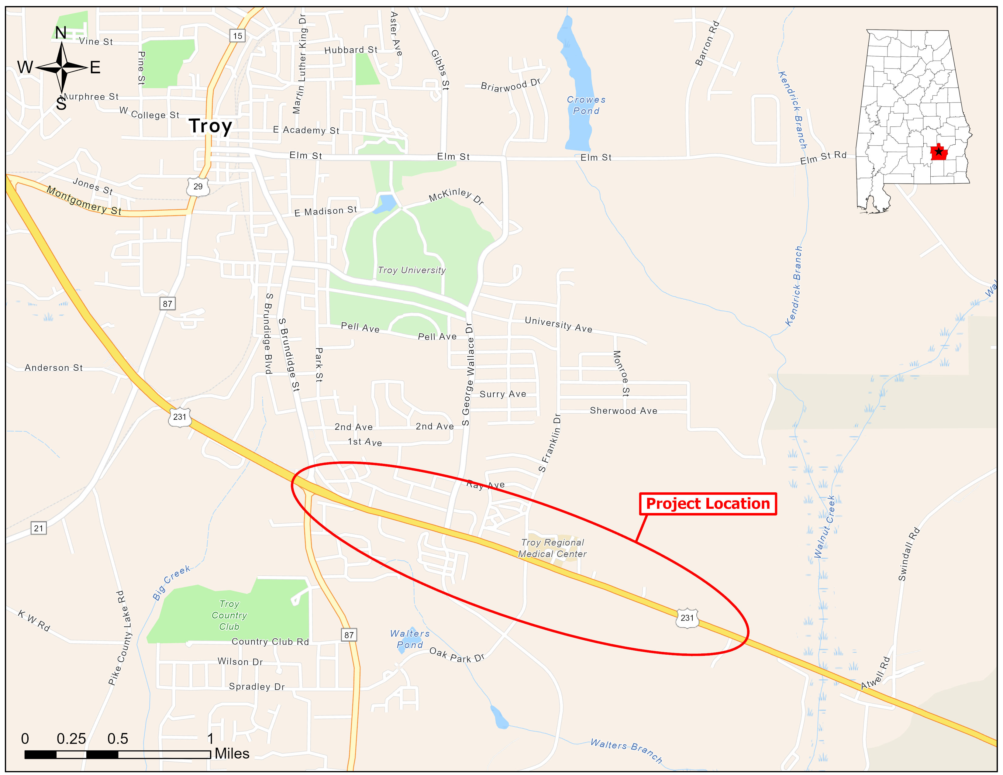 Troy Access Location Map