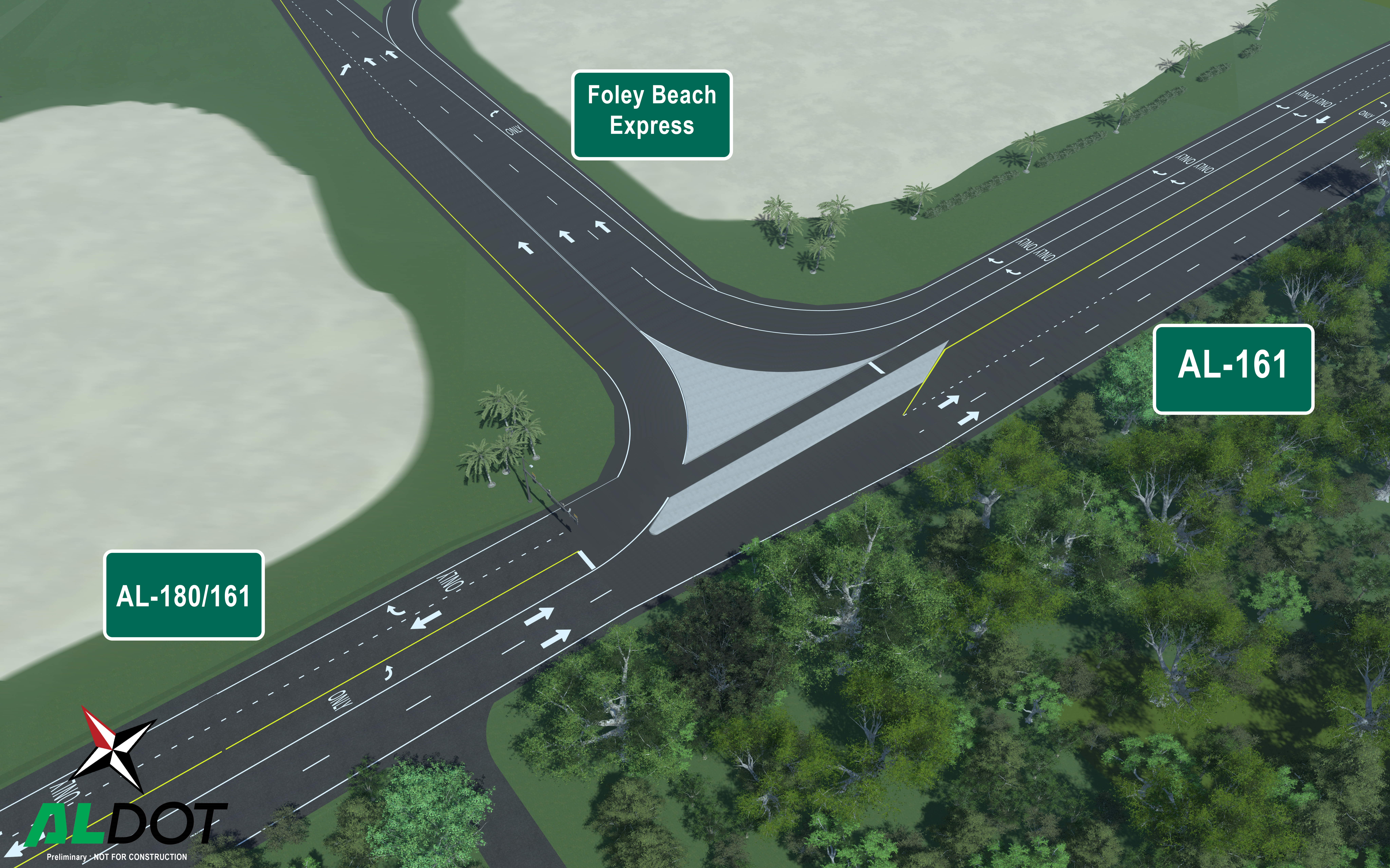 Foley Beach Express and AL-180/AL-161